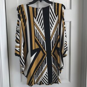 Eva Varro Cold-Shoulder, Bat-Wing Tunic